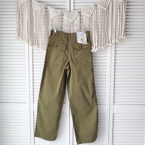 ZARA WOMAN Worker Straight Utility Glitter Pants 2 - Picture 6 of 8